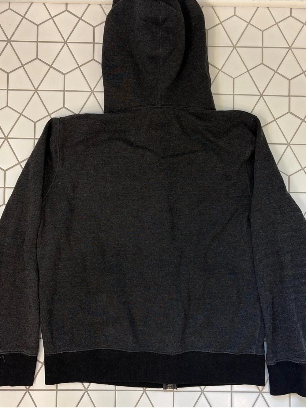 J. Crew Full Zip Hoodie Mens L Charcoal Vintage Fleece Sweatshirt Jacket Lounge